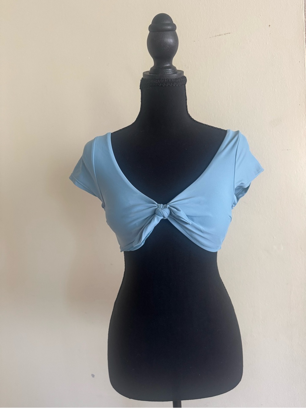 Cupshe Sky Blue Knot-Front Bikini Top